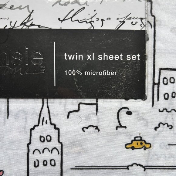 NEW Kensie Home NYC Taxi Cab TWIN XL Sheet Set - New York City Skyline Cabs - Picture 2 of 4